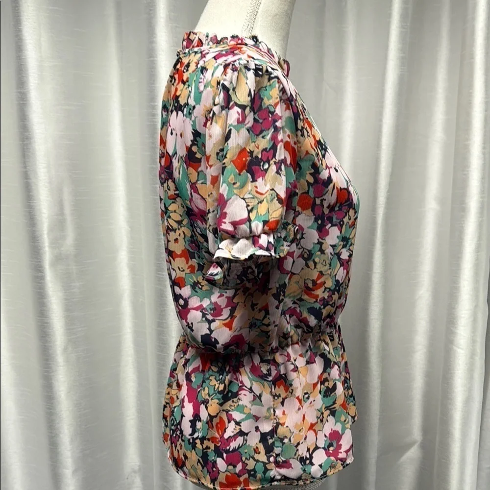J.Crew Floral Multicolor Women's Top Size Small
